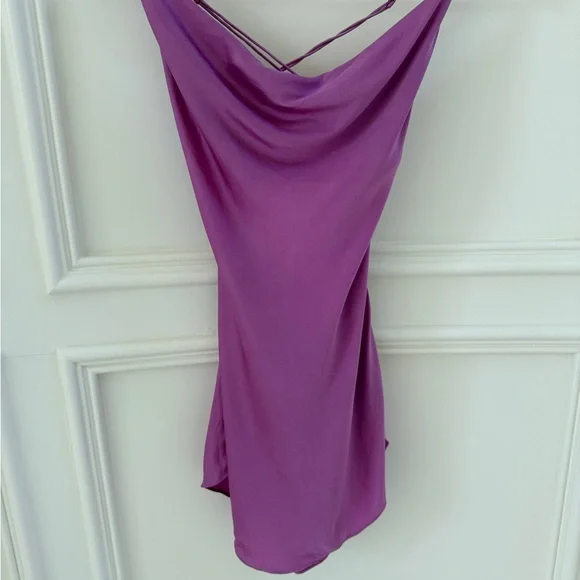 SER.O.YA Vibrant Pink Satin Dress - Picture 5 of 6